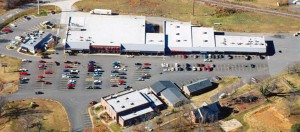 aerial shot of clarksville center in virginia - kamin realty