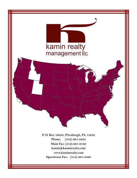 Cover of the Kamin Realty portfolio, May 2026